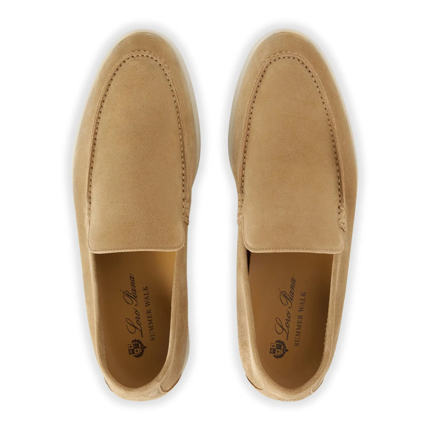 Mocassins Loro Piana Summer Walk Suede Clair Wood Smoke — vue 3