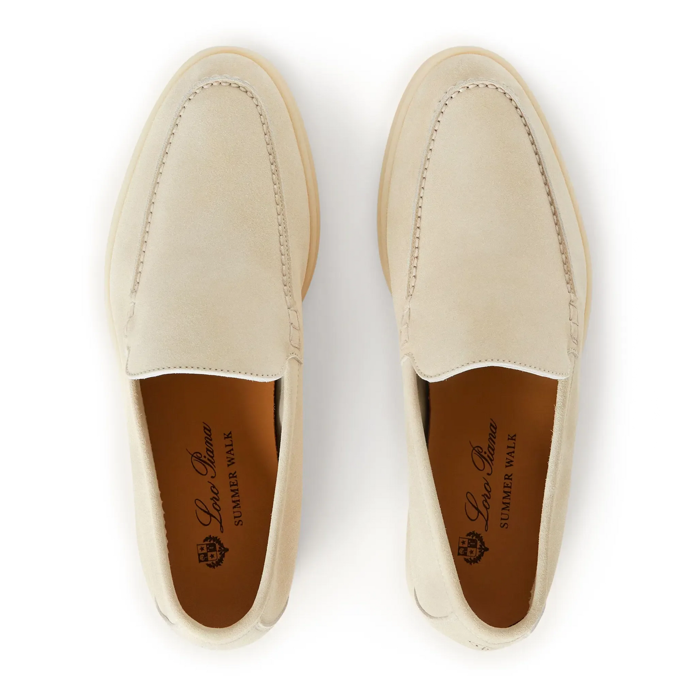Mocassins Loro Piana Summer Walk Suede Nougat — vue 3