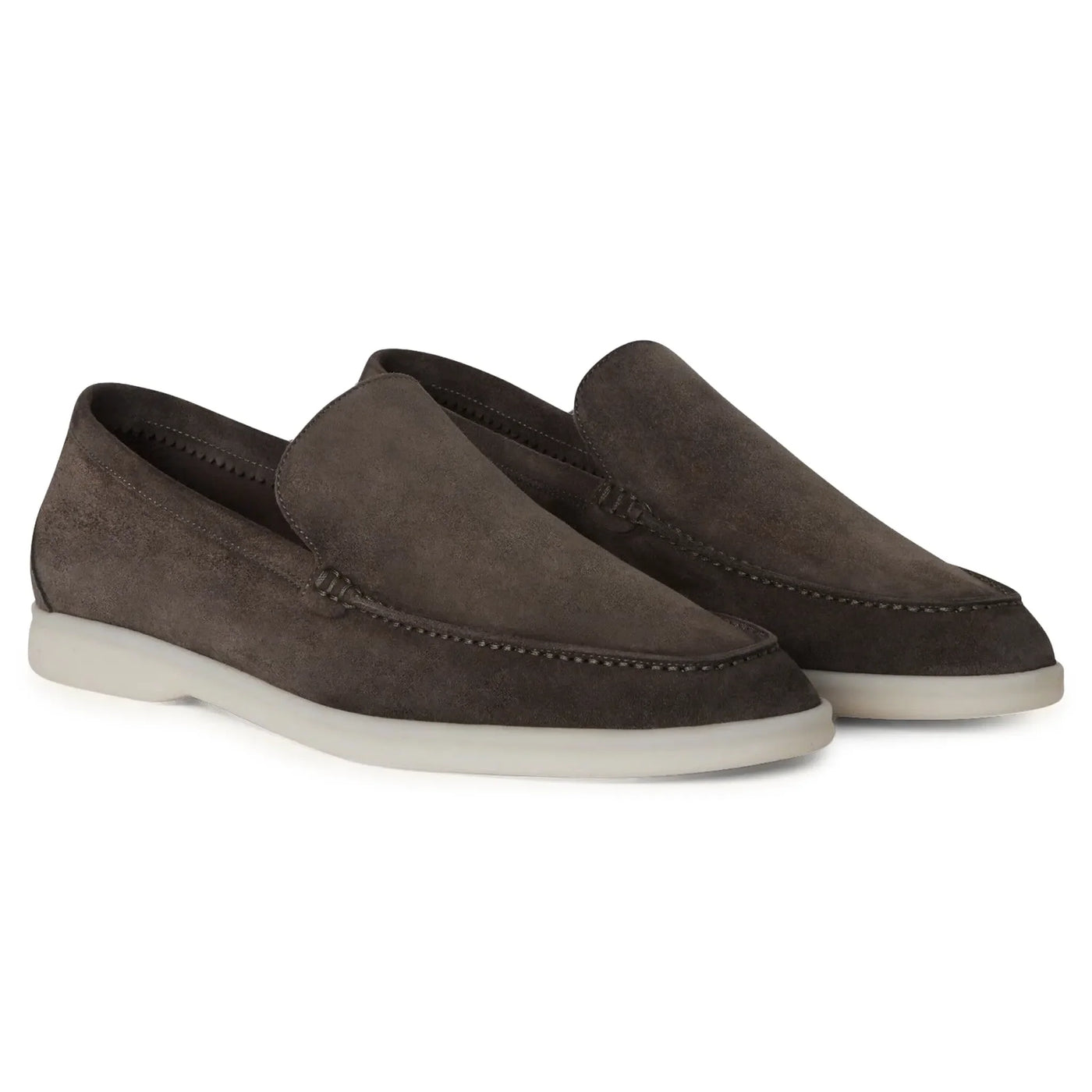 Mocassins Loro Piana Summer Walk Suede Warm Gris — vue 2
