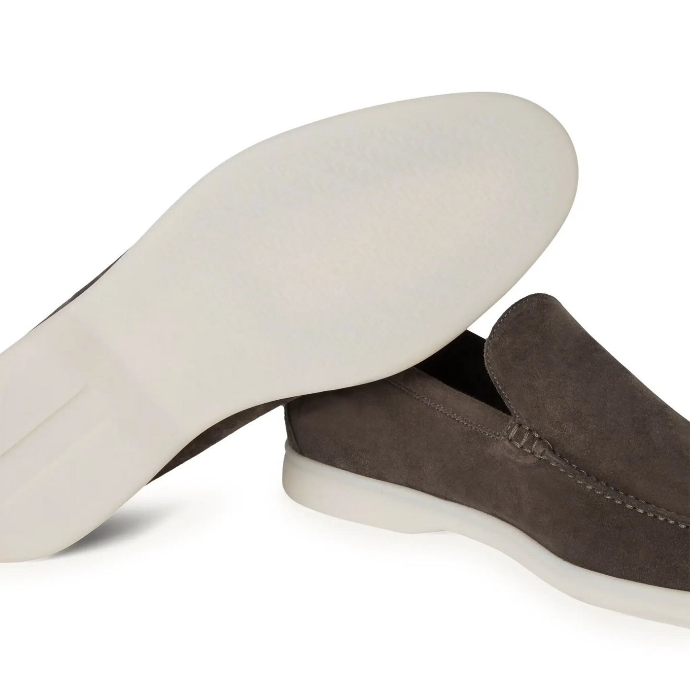 Mocassins Loro Piana Summer Walk Suede Warm Gris — vue 5