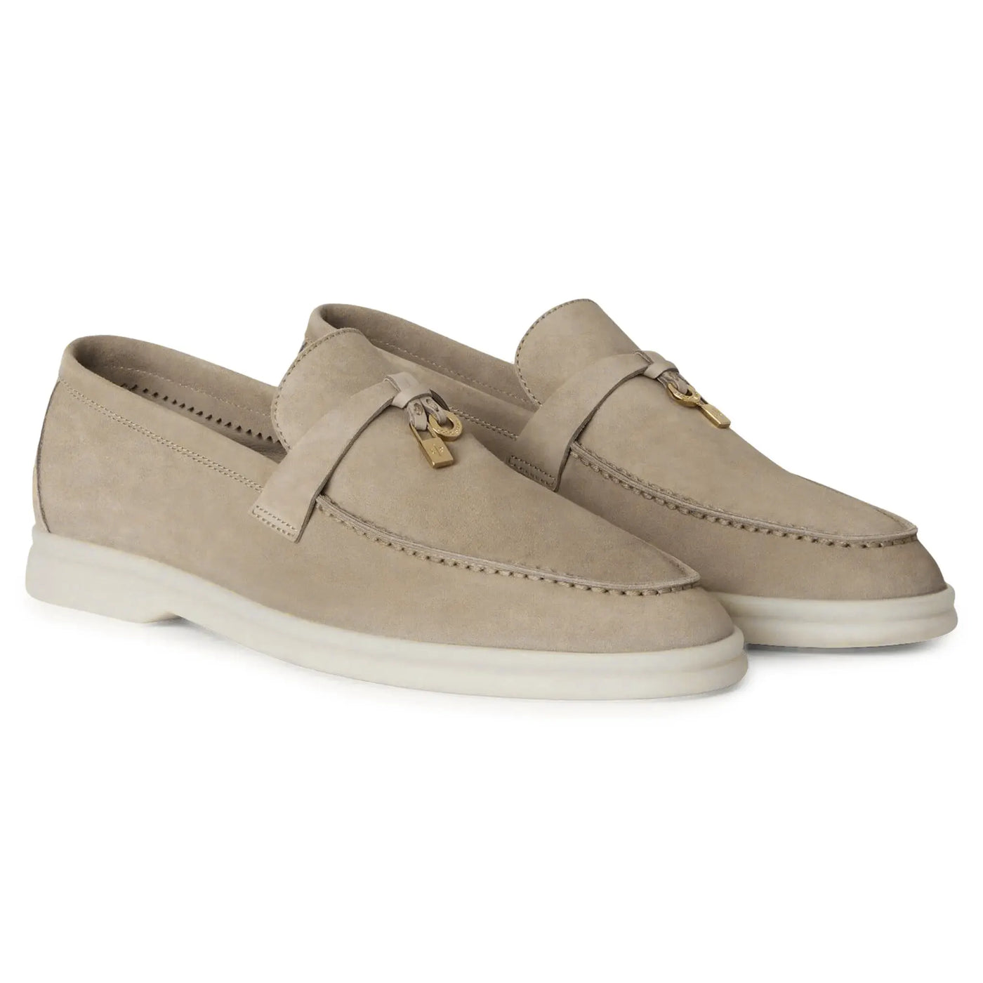 Mocassins Loro Piana the Original Summer Charms Suede Beige Corda — vue 2
