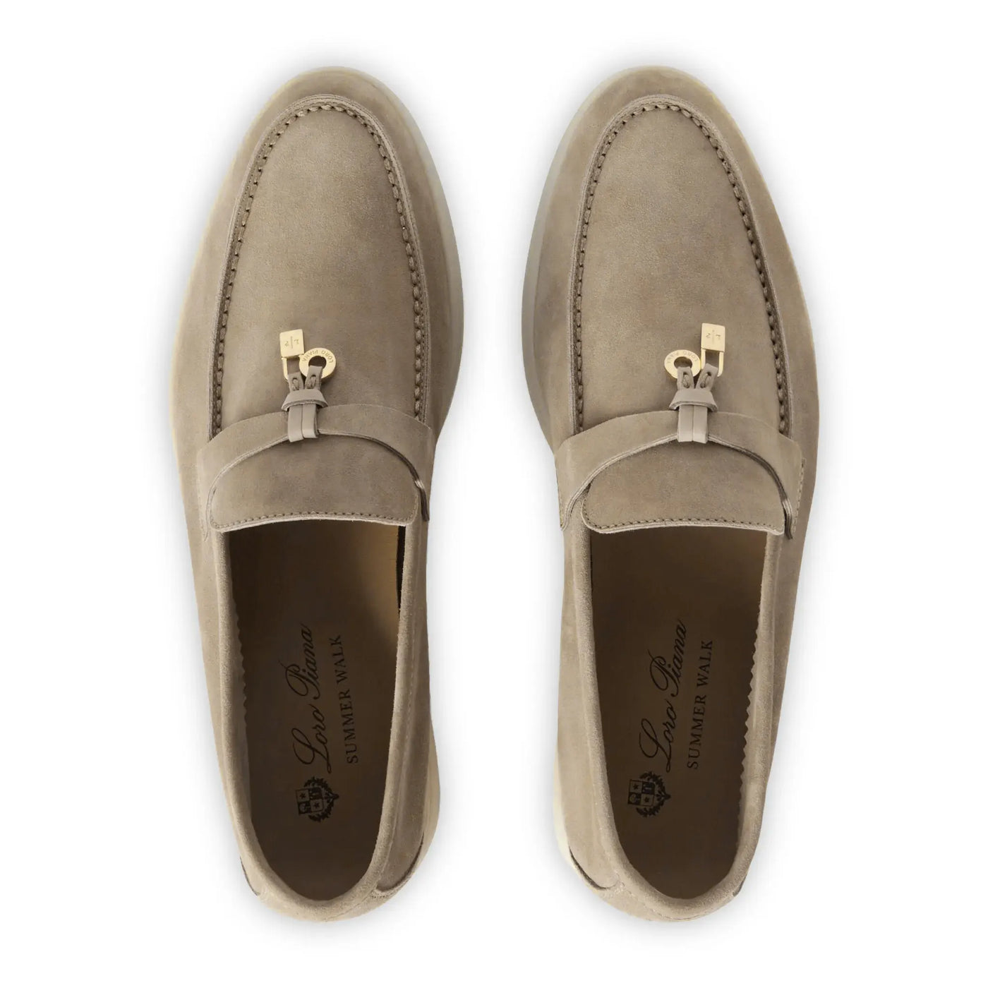 Mocassins Loro Piana the Original Summer Charms Suede Beige Corda — vue 3