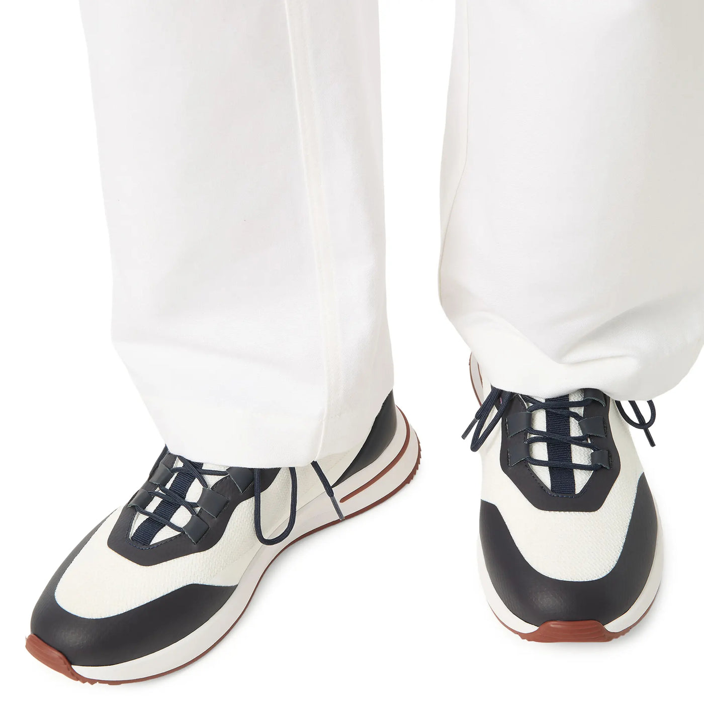 Baskets Loro Piana Week End Walk Frost Blanc Sea Linen Mesh — vue 7