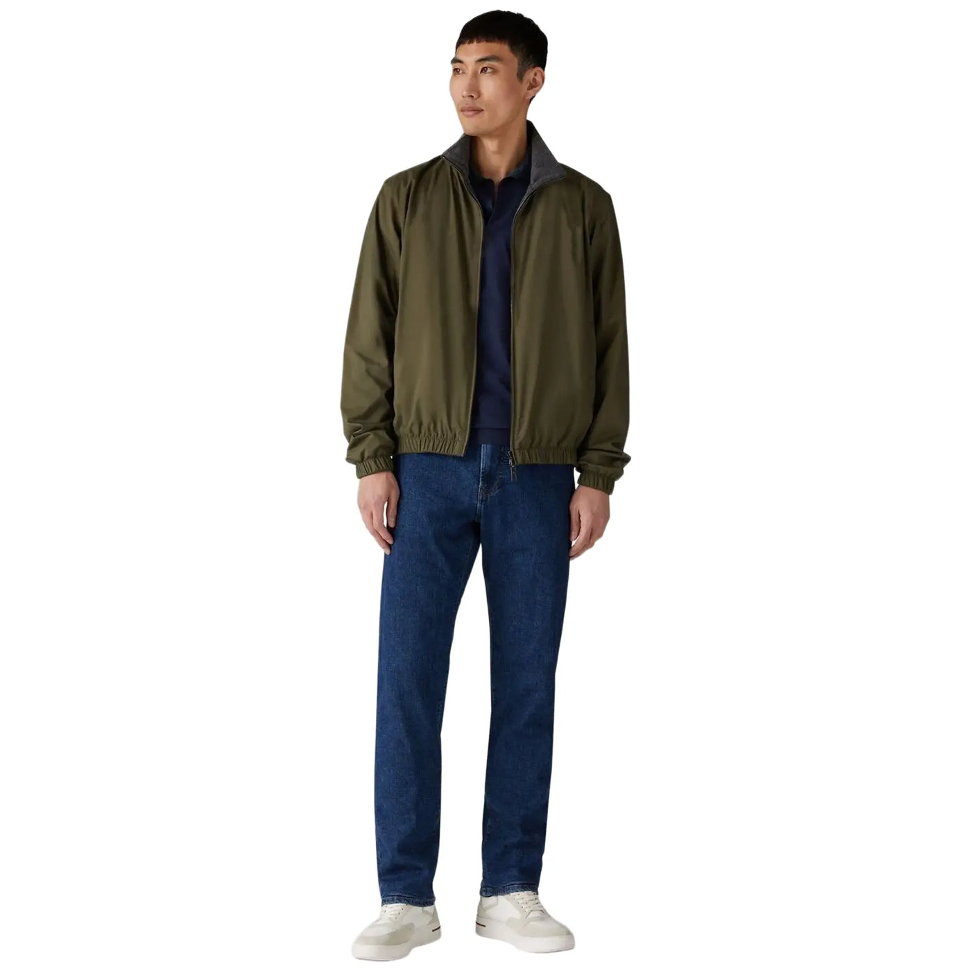 Blouson Loro Piana Windmate Storm System Foncé Vert Flannel Melange Bomber — vue 4