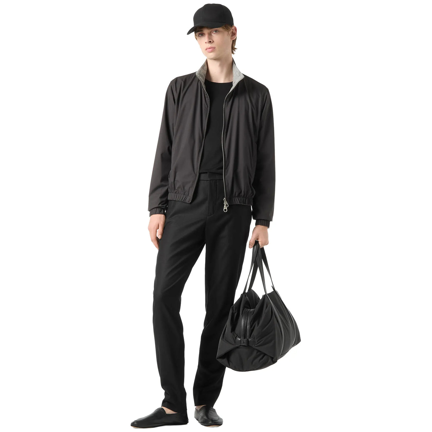 Blouson Loro Piana Windmate Storm System Onyx Flannel Melange Bomber — vue 4