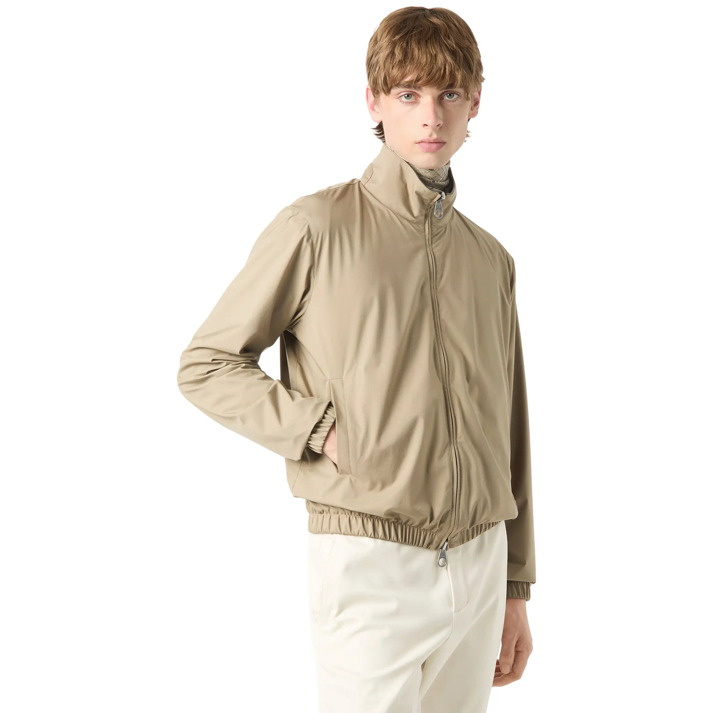 Blouson Loro Piana Windmate Storm System Tobacco Ermine Marron Bomber — vue 6