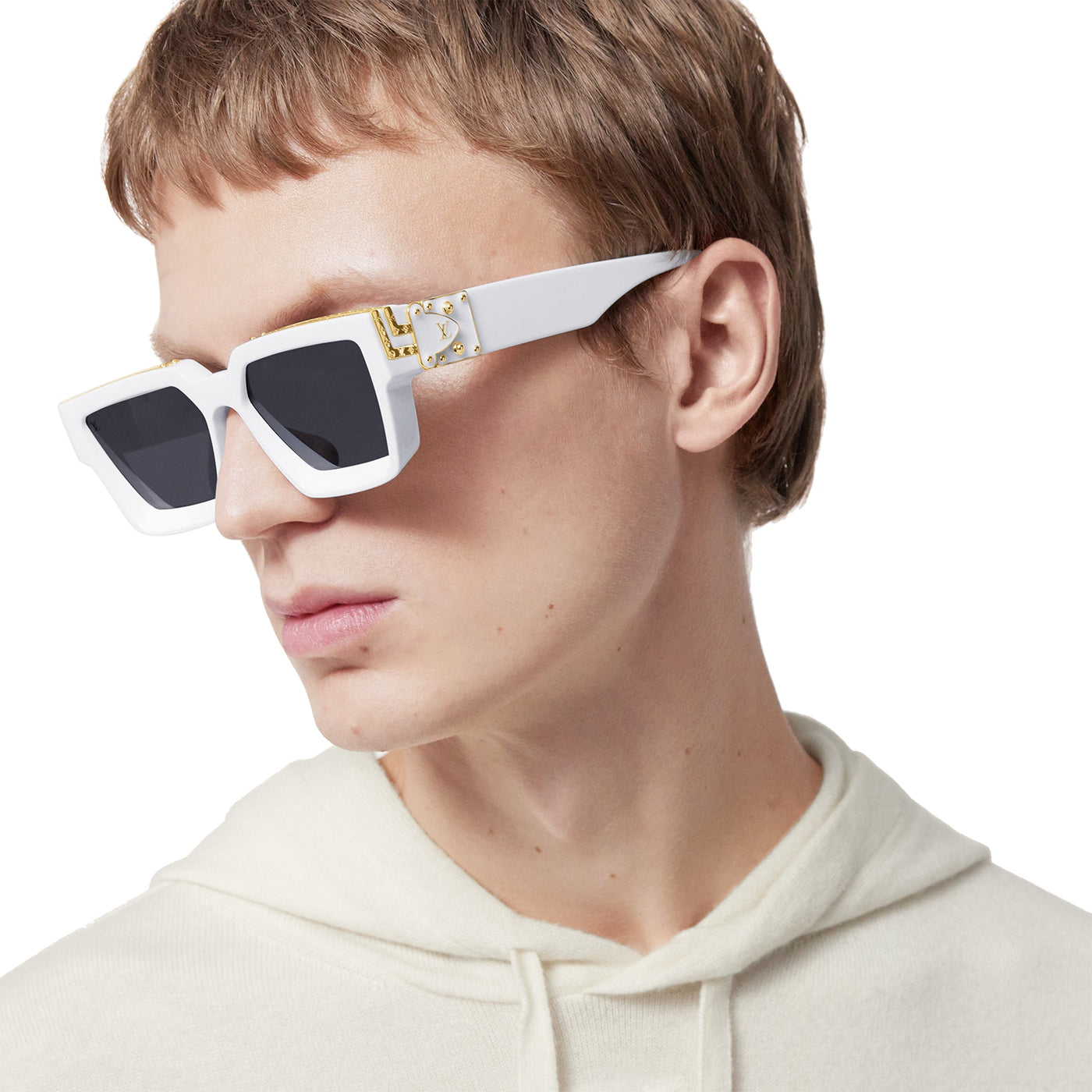 Lunettes de soleil Louis Vuitton 1.1 Millionaires Blanc Or — vue 3