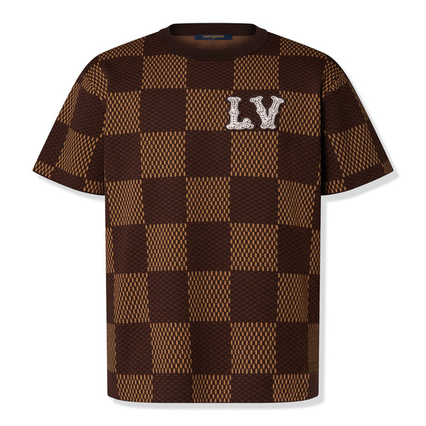 T-Shirt Louis Vuitton Damier Crystal Patch Marron T Shirt