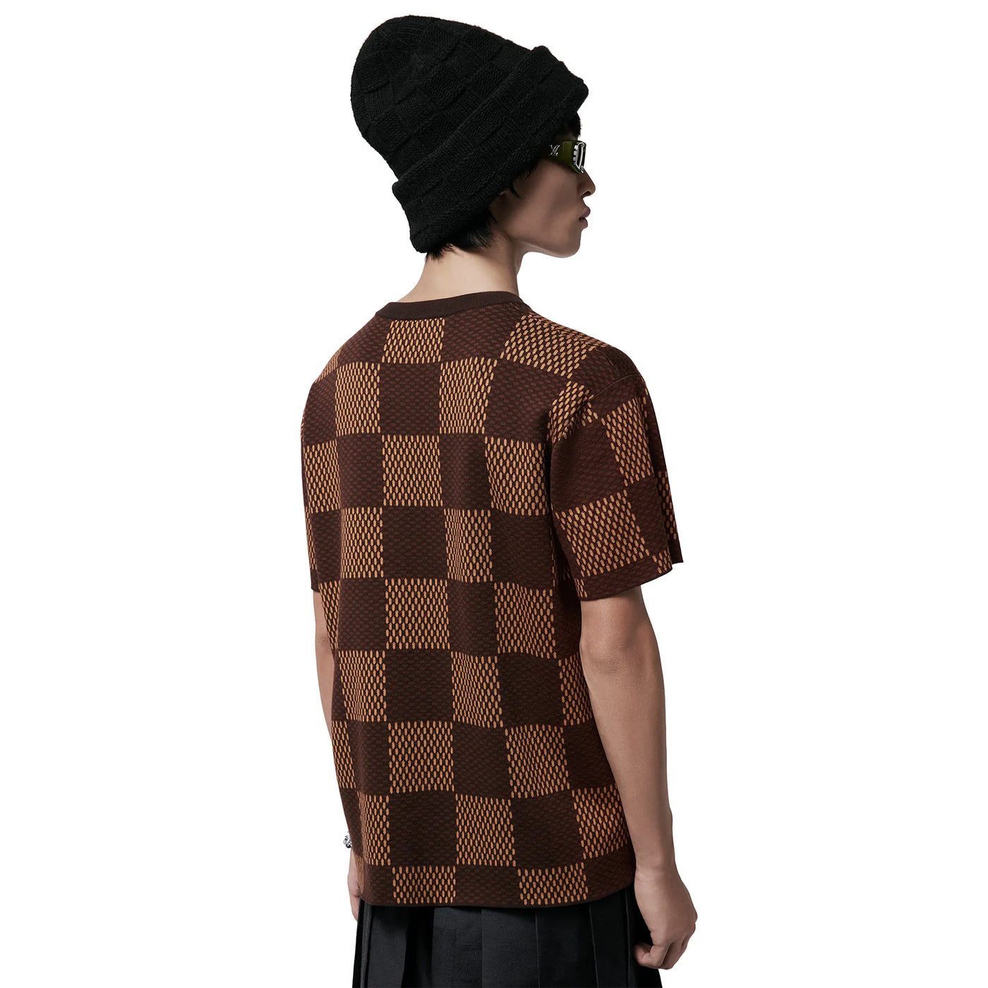 T-Shirt Louis Vuitton Damier Crystal Patch Marron T Shirt — vue 2