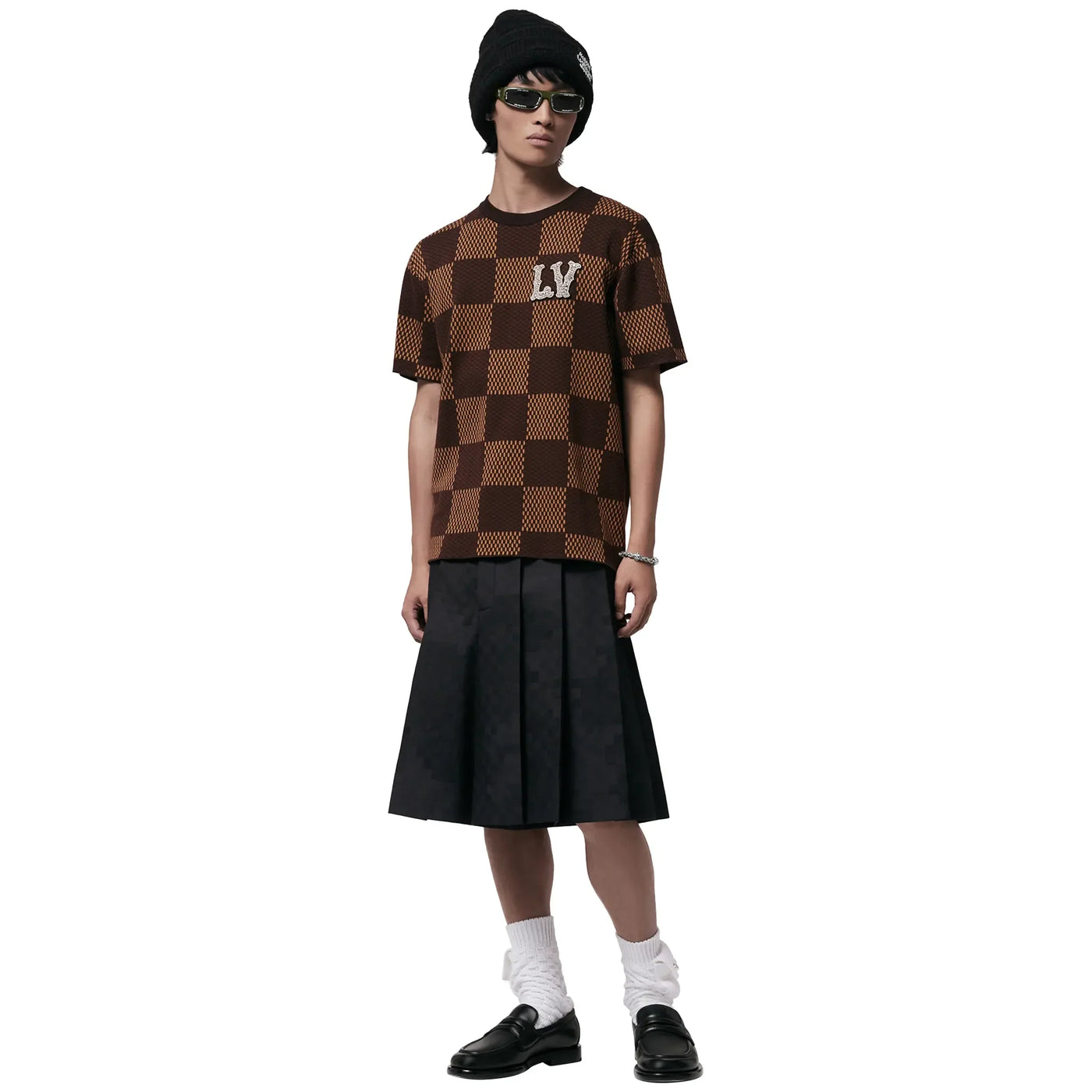 T-Shirt Louis Vuitton Damier Crystal Patch Marron T Shirt — vue 5
