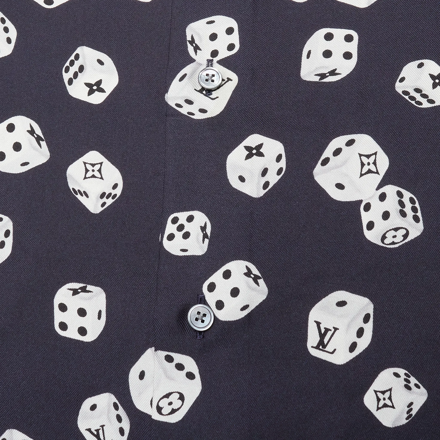 Chemise Louis Vuitton Dice Print Marine Silk Shirt — vue 3