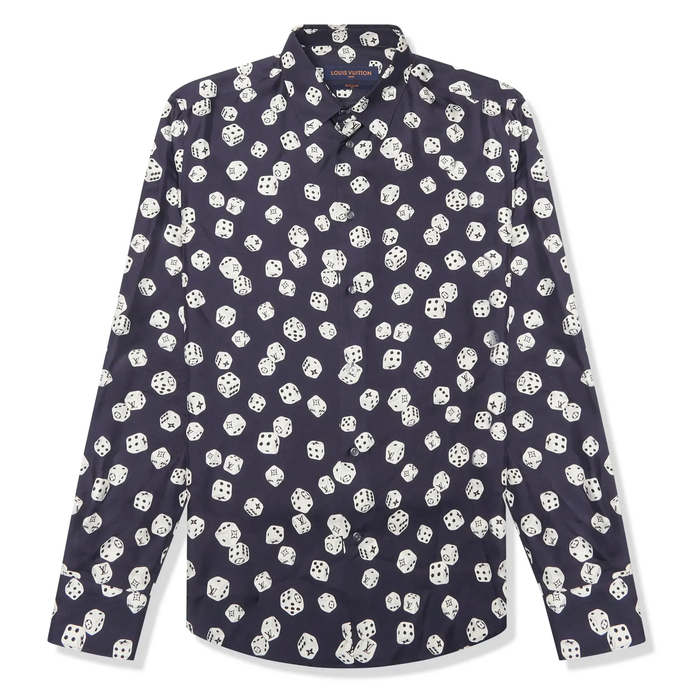 Chemise Louis Vuitton Dice Print Marine Silk Shirt