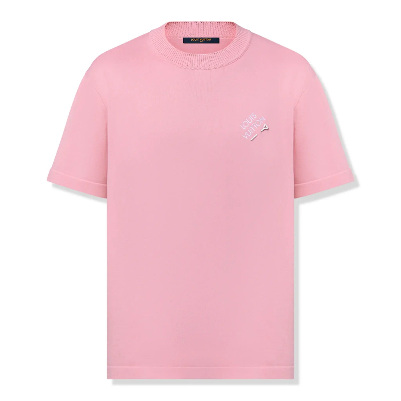 T-Shirt Louis Vuitton Embroidered Signature Crewneck Coral Blush Rose T Shirt