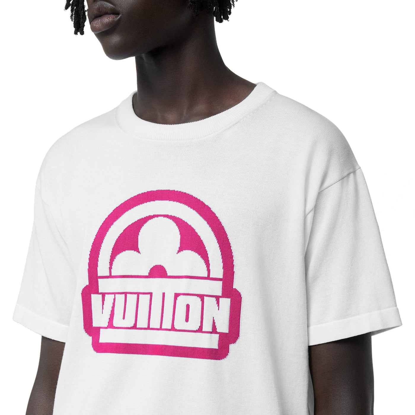 T-Shirt Louis Vuitton Flower Cotton -sleeved Crewneck Blanc T Shirt — vue 3