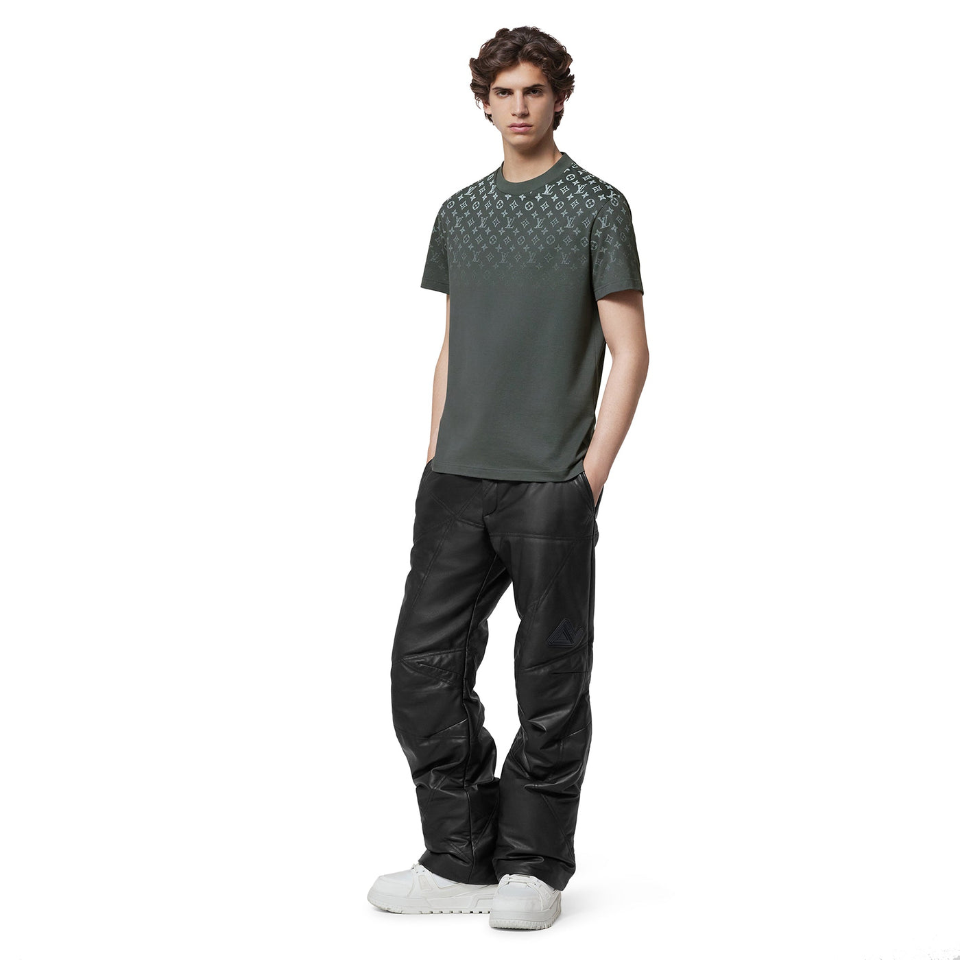T-Shirt Louis Vuitton Monogram Gradient Cotton Gris T Shirt — vue 5