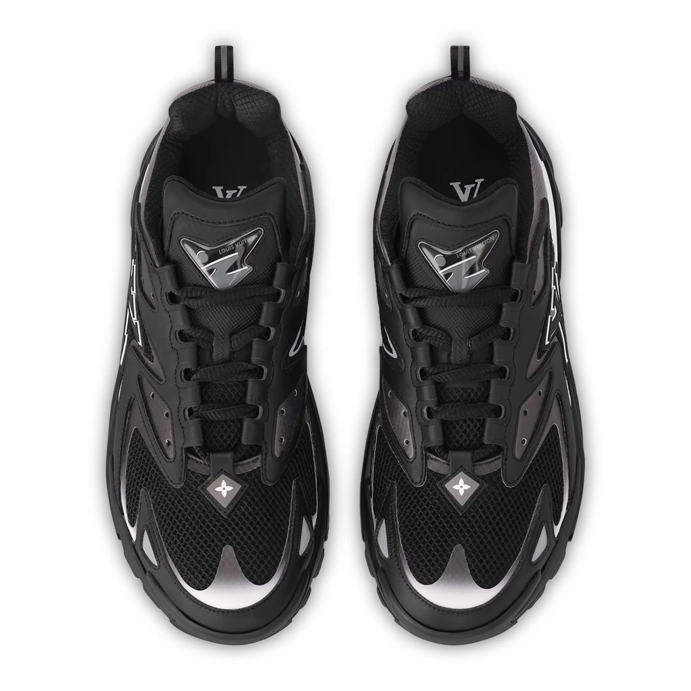 Baskets Louis Vuitton Runner Tatic Noir Blanc — vue 3
