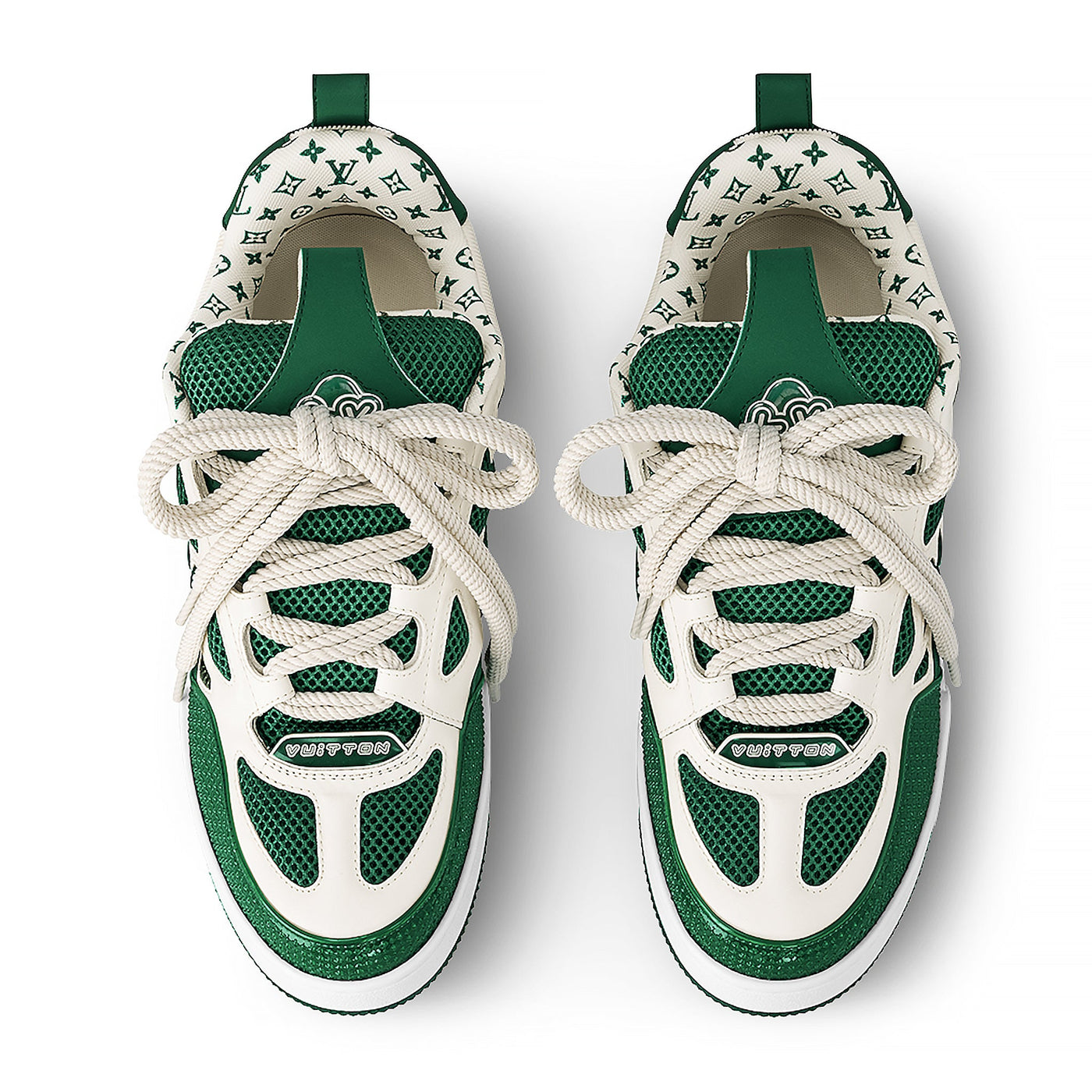 Baskets Louis Vuitton Skate Monogram Trainer Vert — vue 3