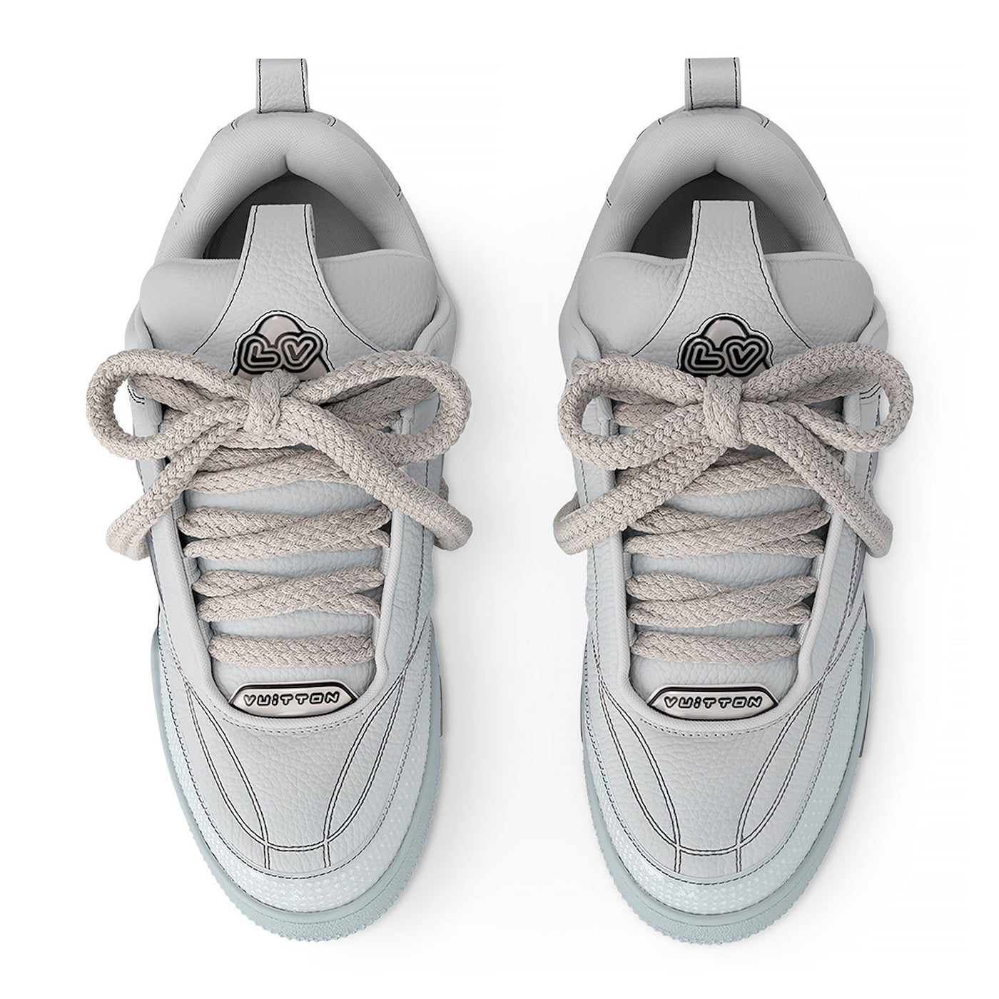 Baskets Louis Vuitton Skate Trainer Gris — vue 3