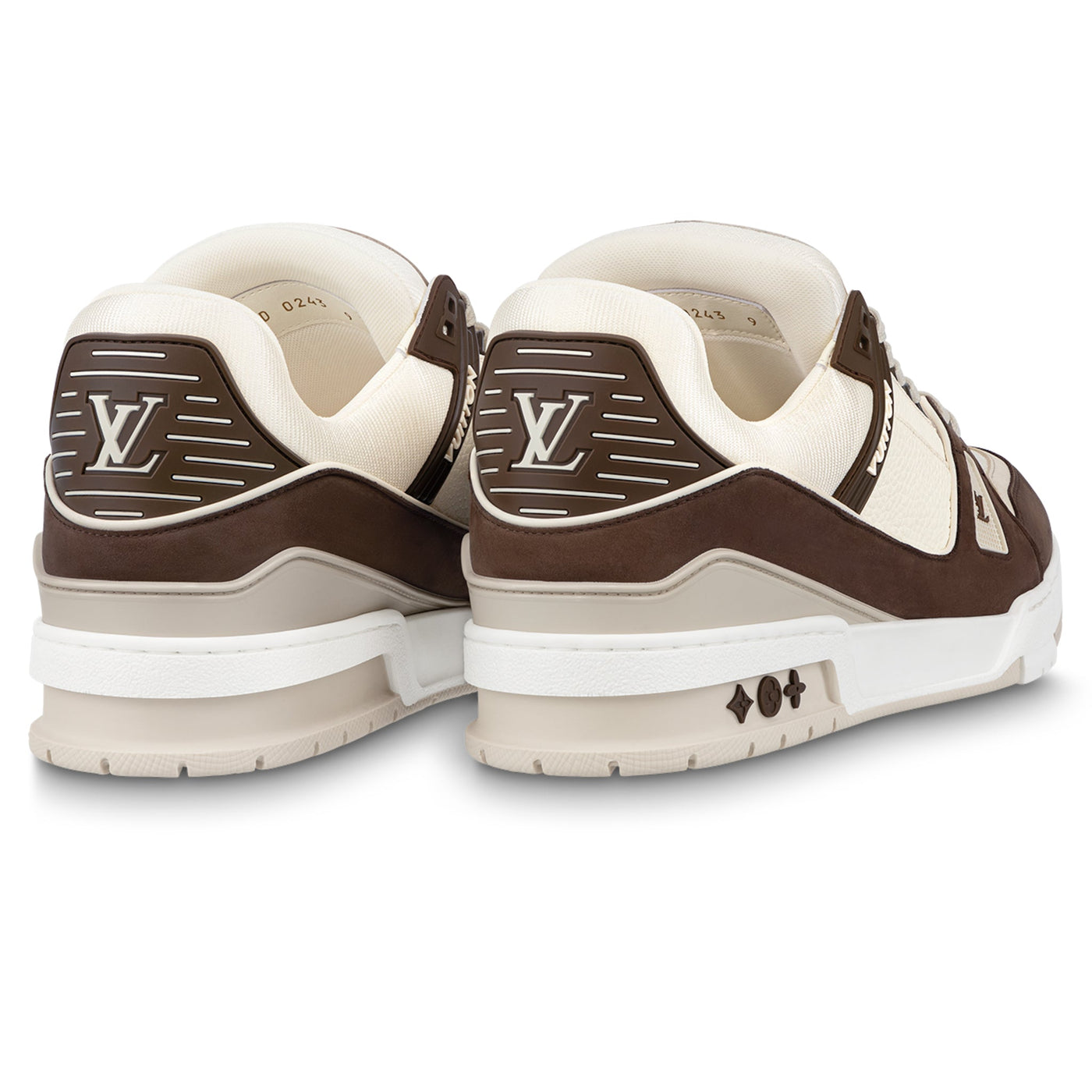 Baskets Louis Vuitton Trainer Calf Leather Moka — vue 4