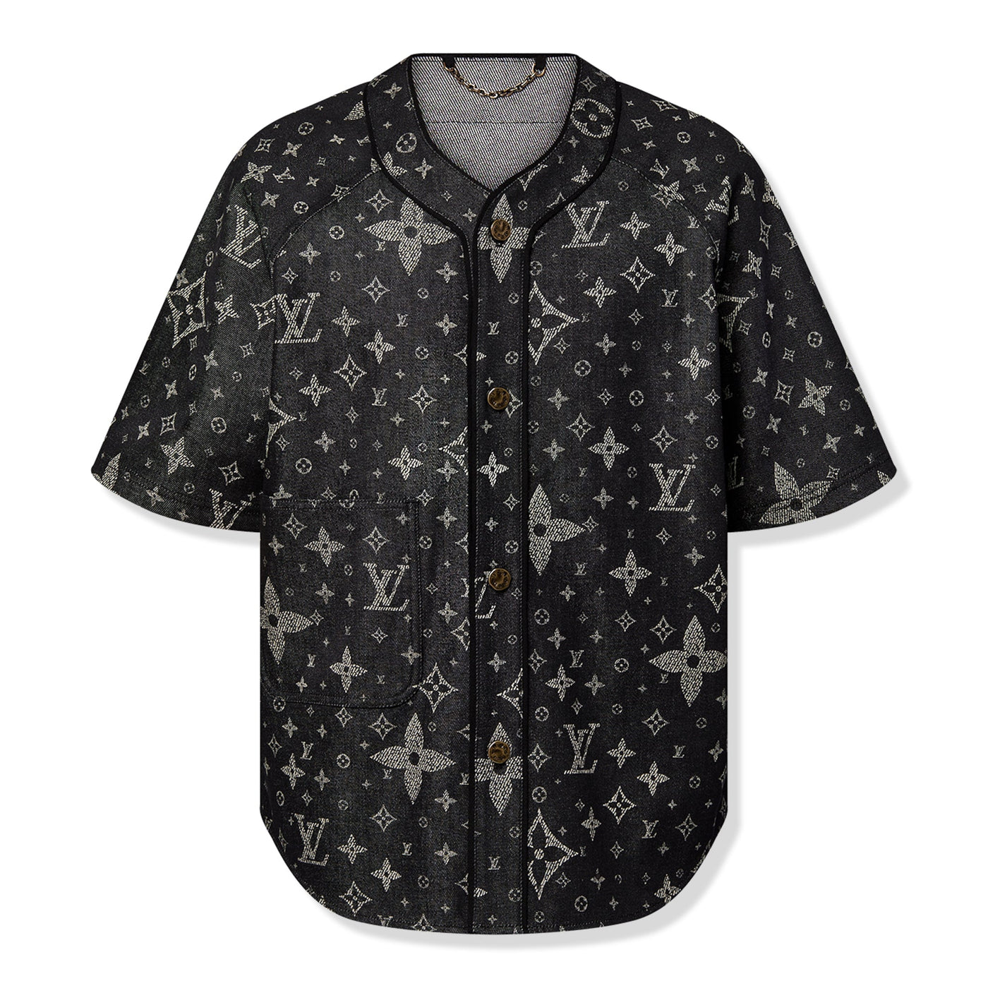 Chemise Louis Vuitton Monogram Denim Noir Baseball Shirt