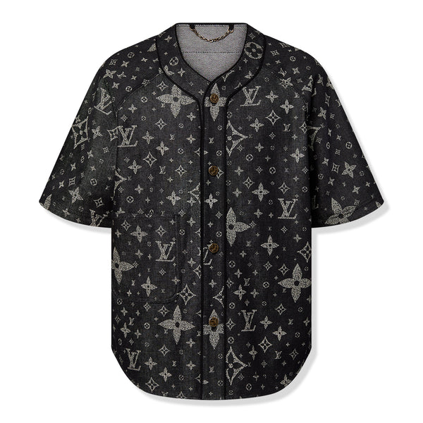 Chemise Louis Vuitton Monogram Denim Noir Baseball Shirt