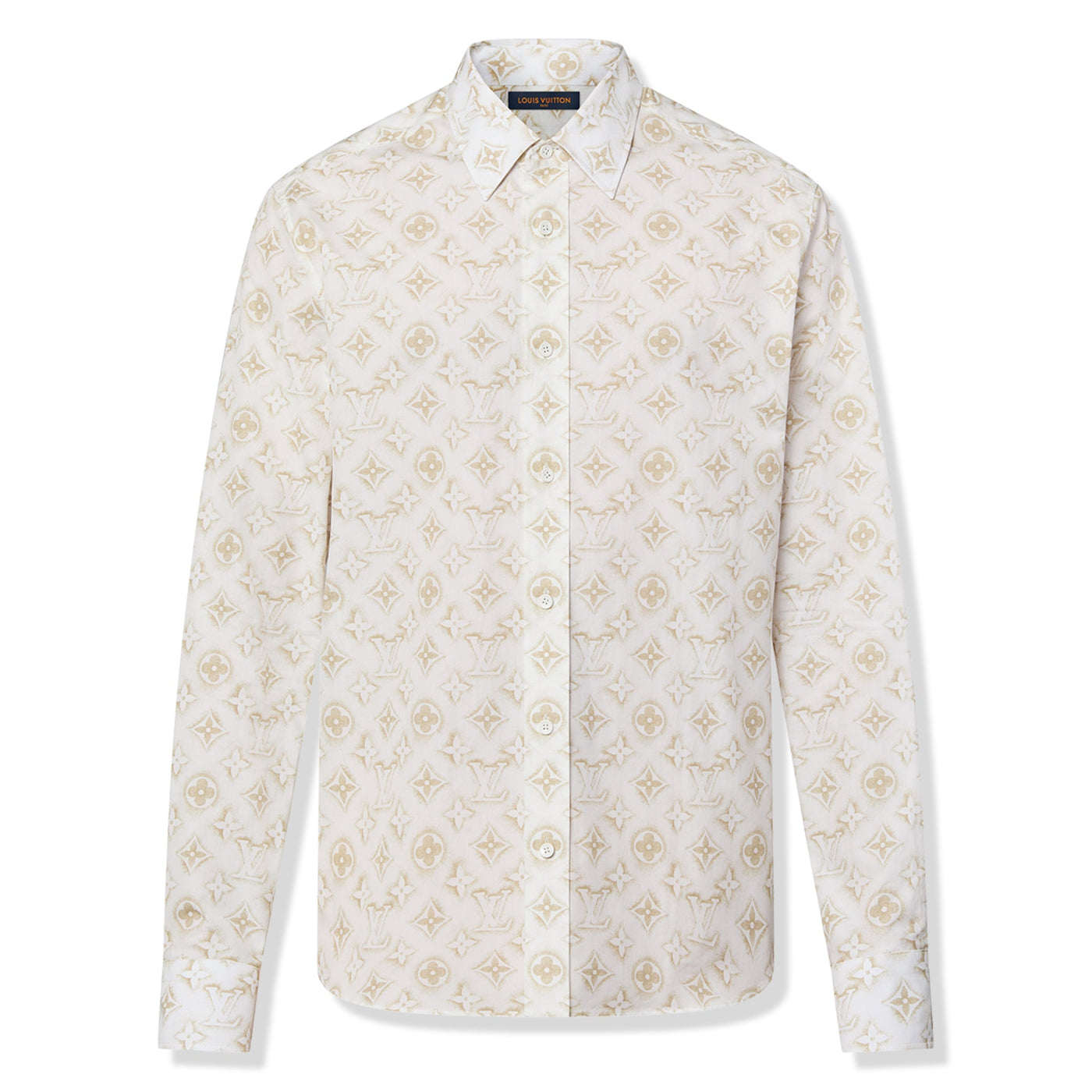 Chemise Louis Vuitton Monogram Long-sleeved Cotton Shirt Blanc