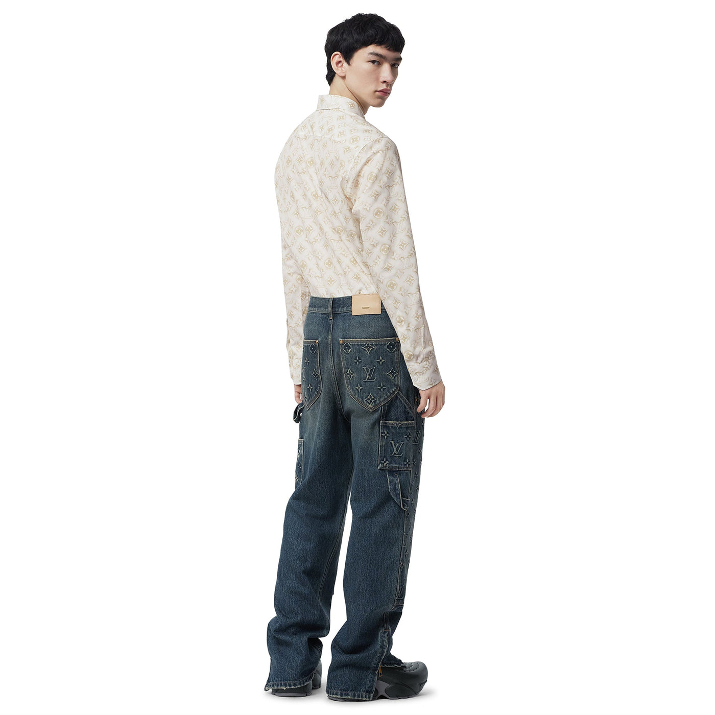Chemise Louis Vuitton Monogram Long-sleeved Cotton Shirt Blanc — vue 5