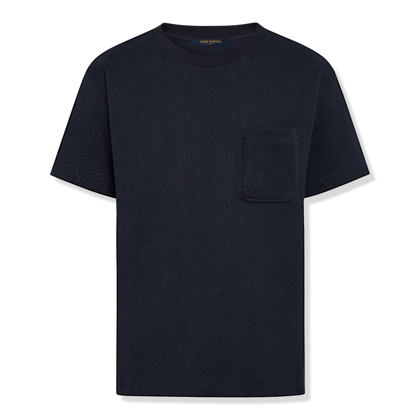 T-Shirt Louis Vuitton Monogram Signature 3D Pocket Cotton T Shirt Foncé Bleu