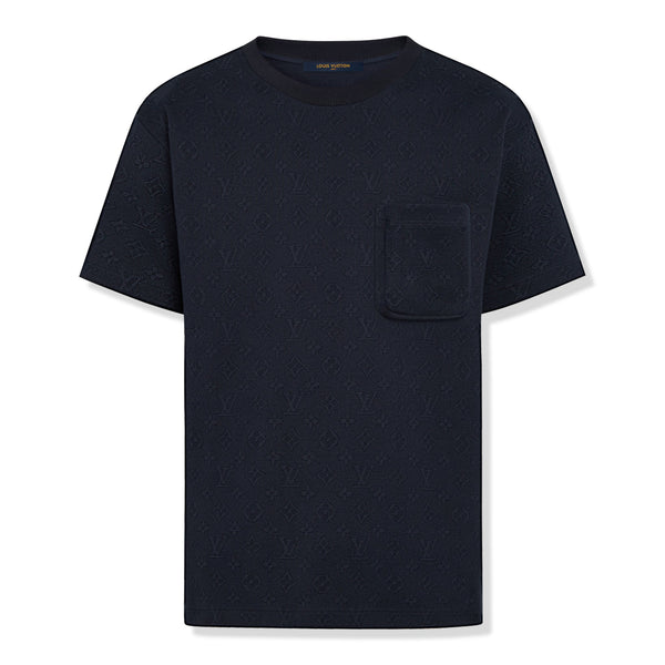T-Shirt Louis Vuitton Monogram Signature 3D Pocket Cotton T Shirt Foncé Bleu