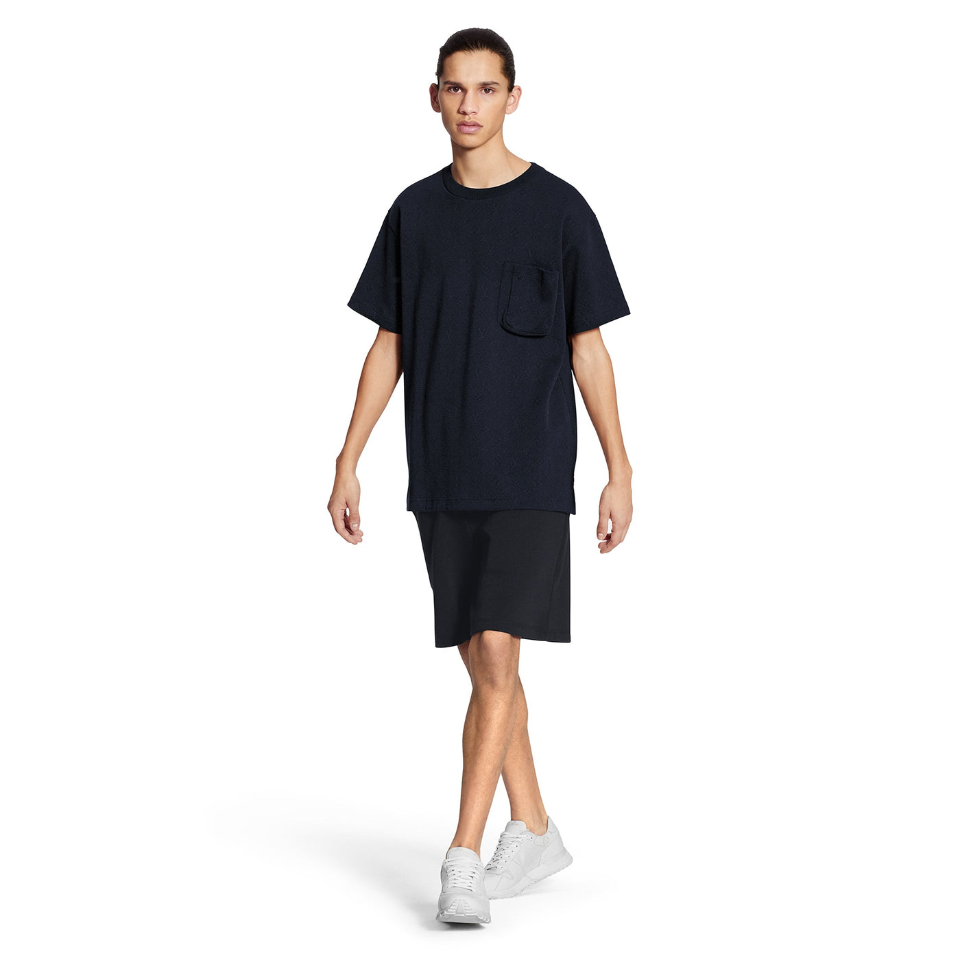T-Shirt Louis Vuitton Monogram Signature 3D Pocket Cotton T Shirt Foncé Bleu — vue 5