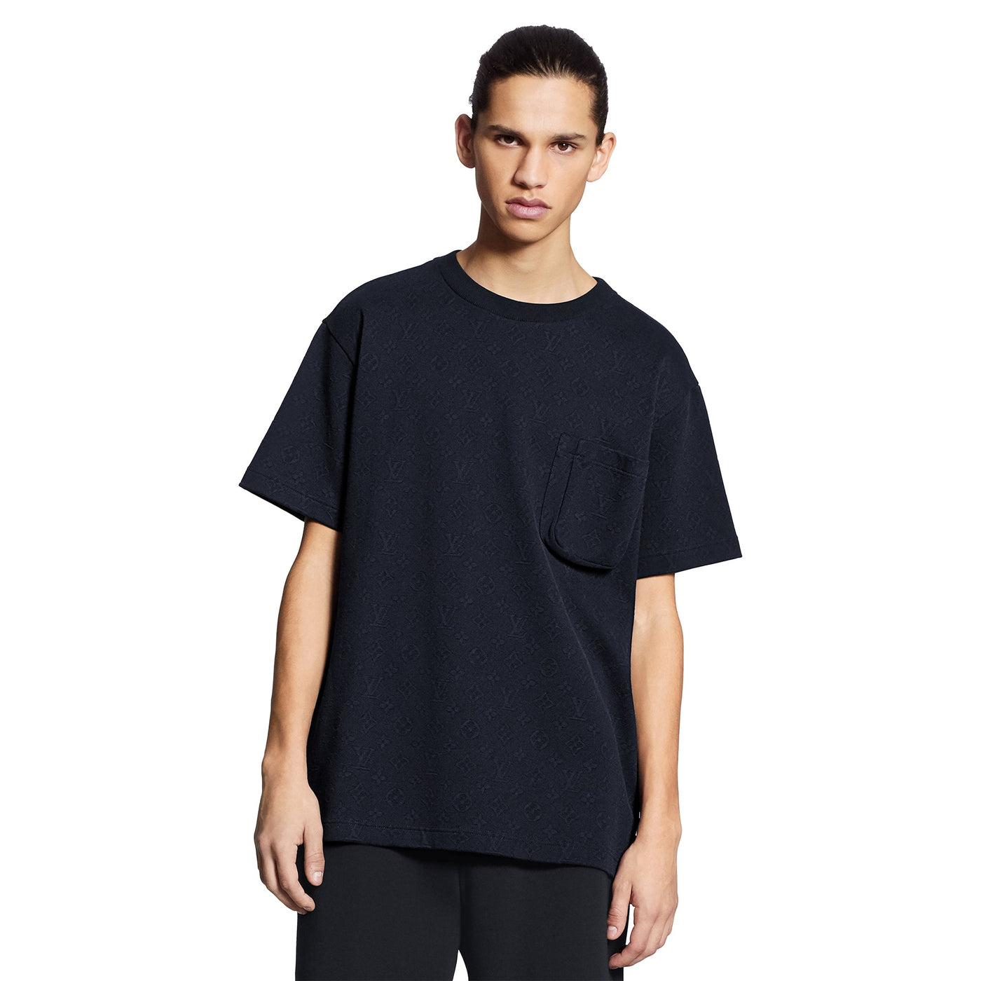 T-Shirt Louis Vuitton Monogram Signature 3D Pocket Cotton T Shirt Foncé Bleu — vue 3