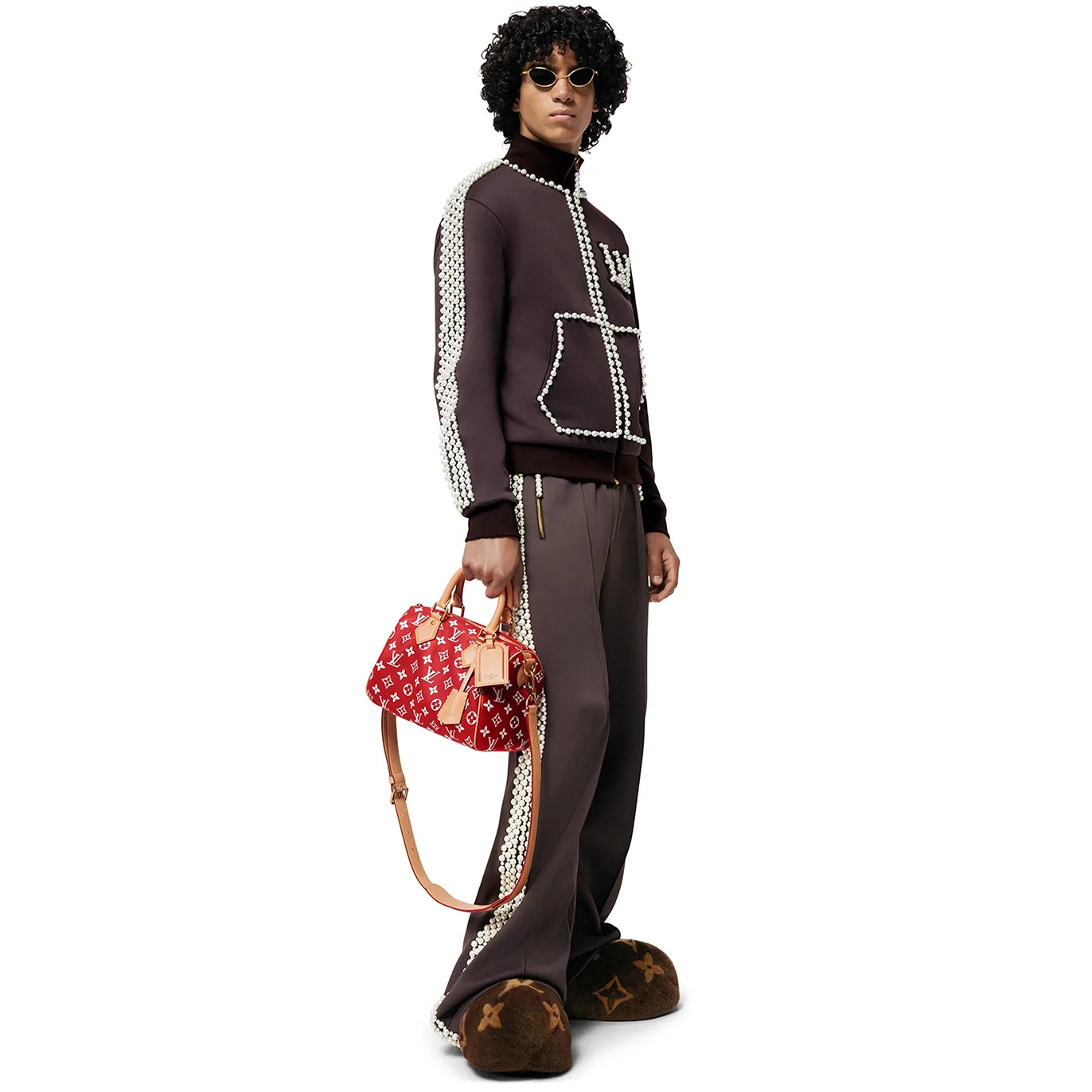 Sac Louis Vuitton Monogram Speedy P9 Rouge Bandoulière 25 — vue 6