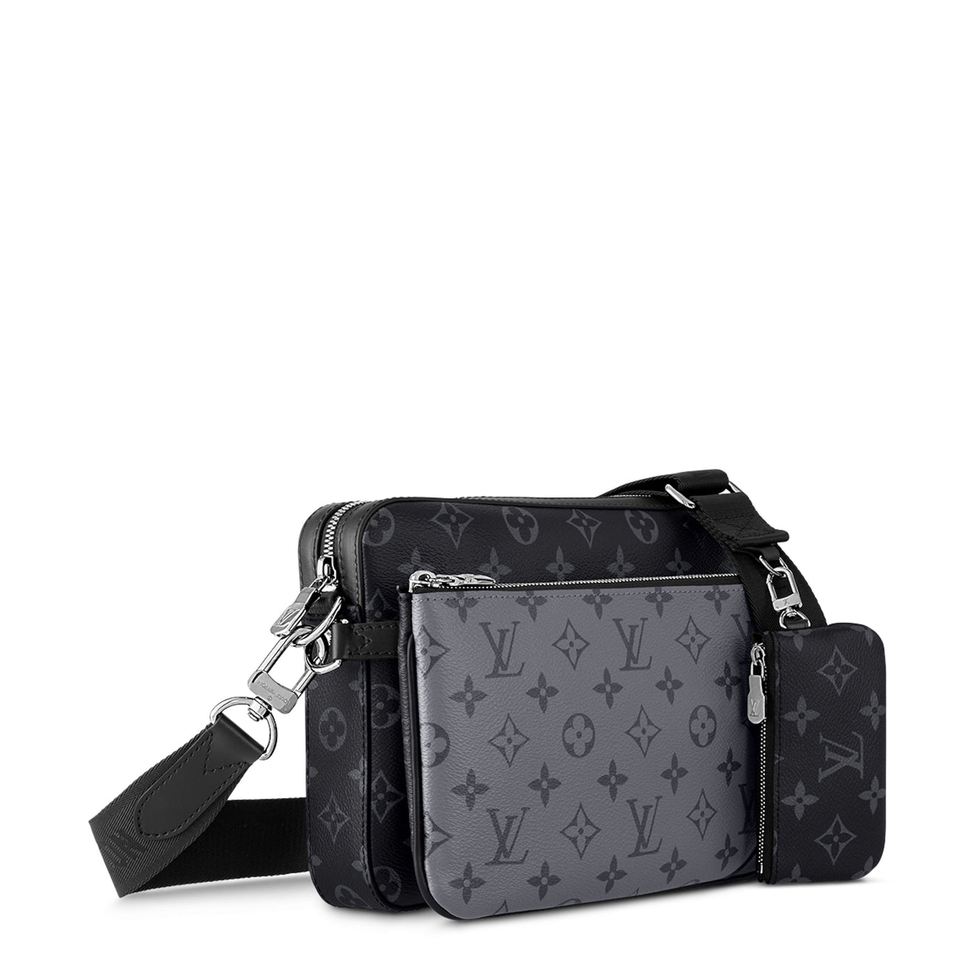 Sac à bandoulière Louis Vuitton Monogram Trio Messenger Noir Gris — vue 2