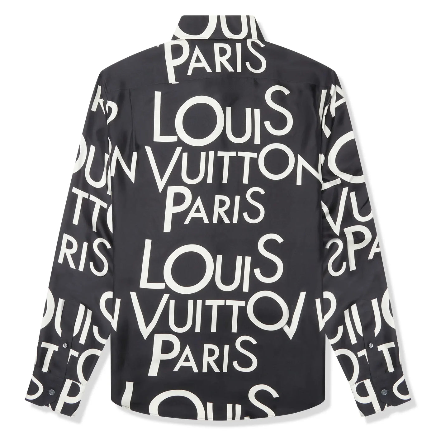 Chemise Louis Vuitton Typography Silk Marine Blanc Shirt — vue 2