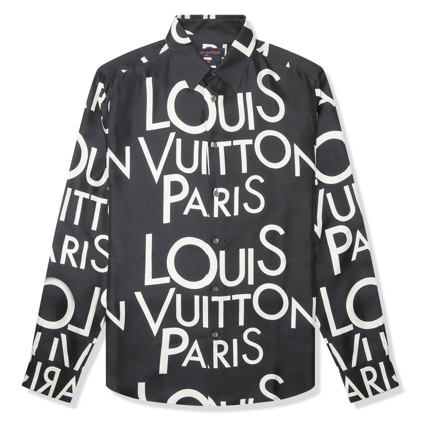 Chemise Louis Vuitton Typography Silk Marine Blanc Shirt