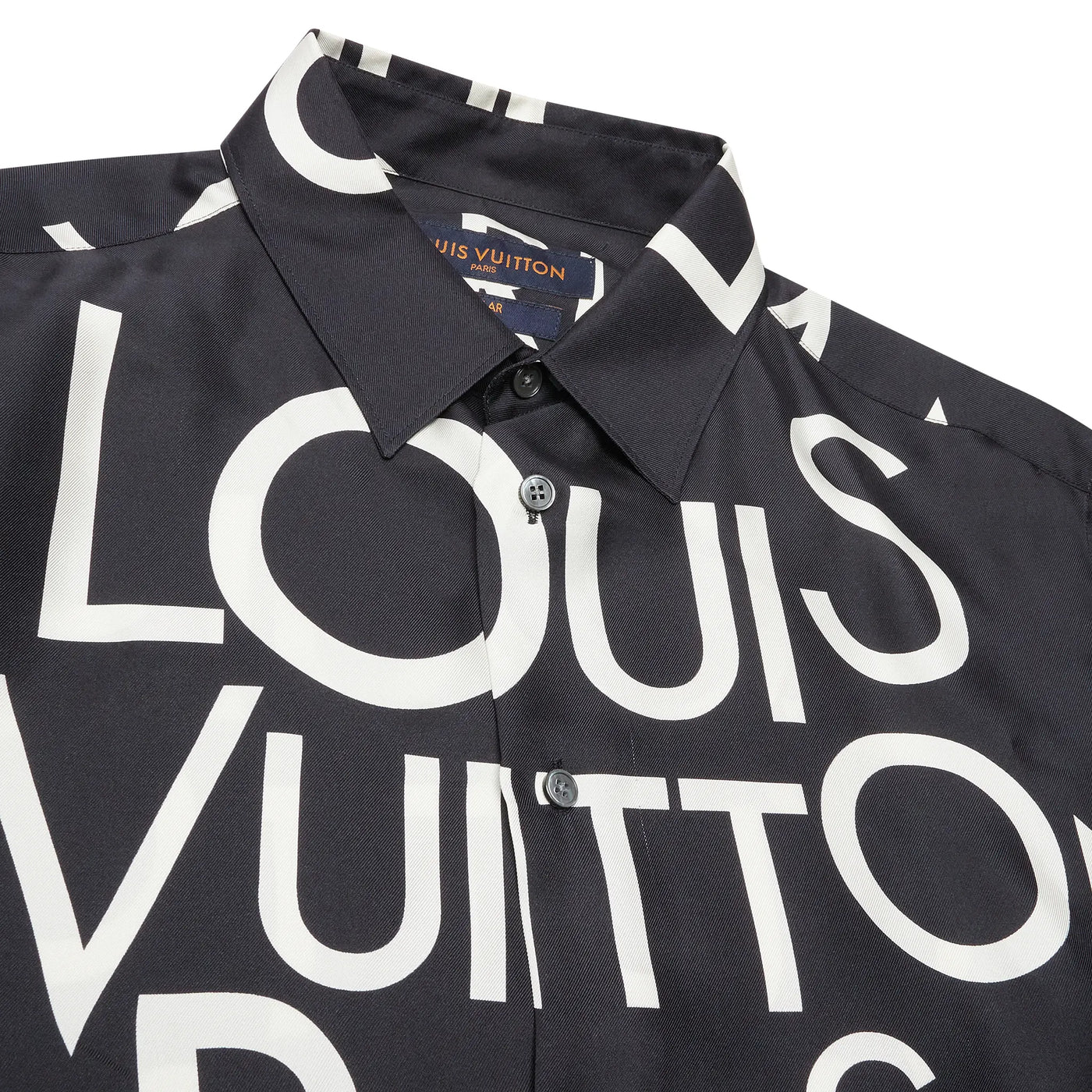 Chemise Louis Vuitton Typography Silk Marine Blanc Shirt — vue 3