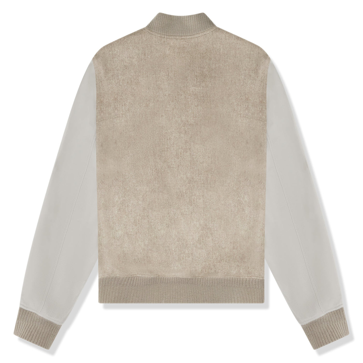 Blouson Louis Vuitton Wool Leather Beige Bomber — vue 2