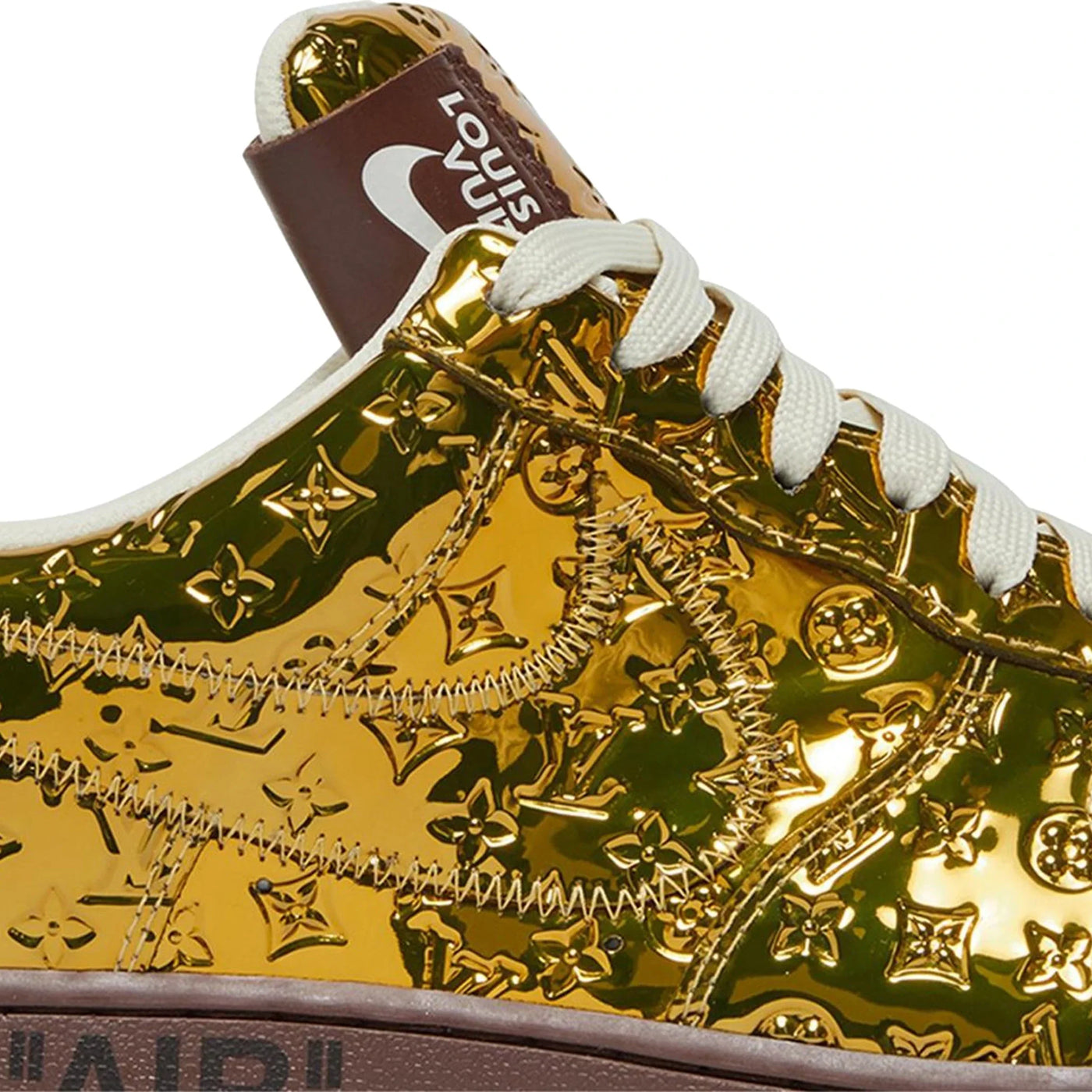 Baskets Louis Vuitton × Nike Louis Vuitton × Nike Air Force 1 Low Metallic Or — vue 5