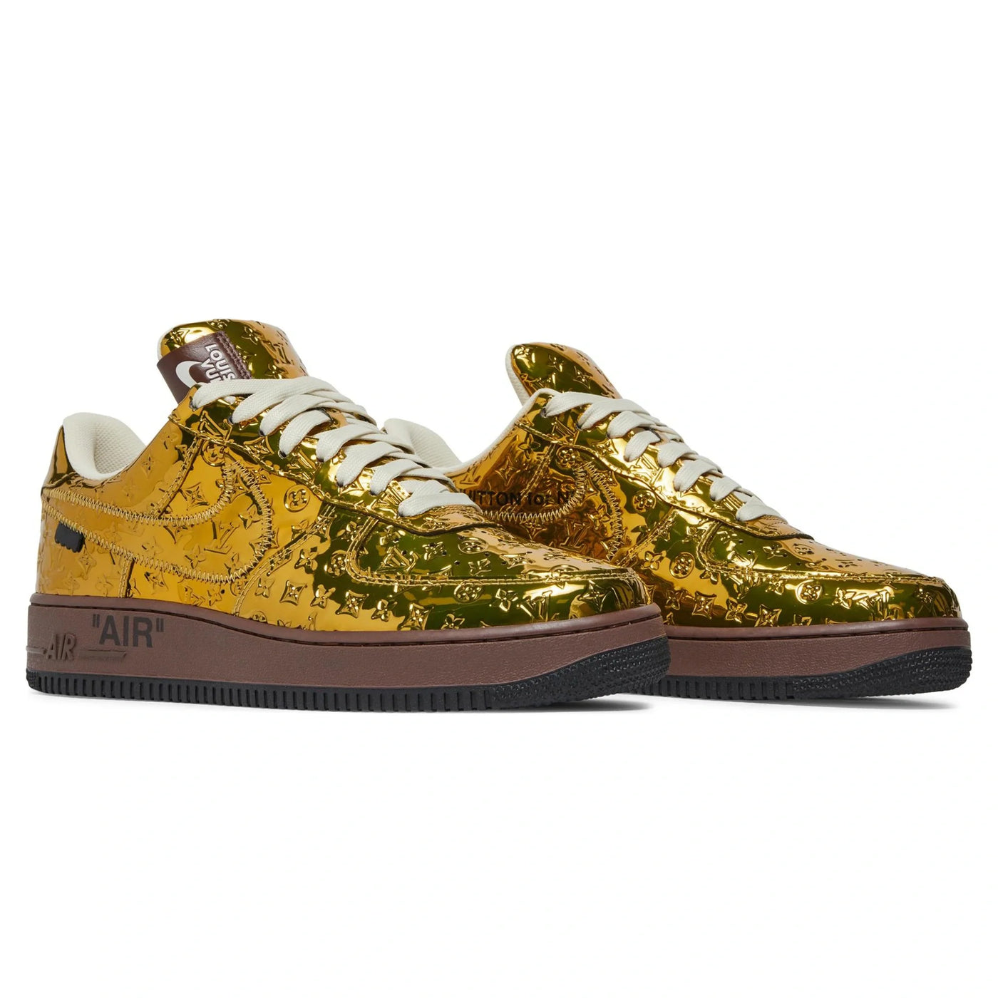 Baskets Louis Vuitton × Nike Louis Vuitton × Nike Air Force 1 Low Metallic Or — vue 2
