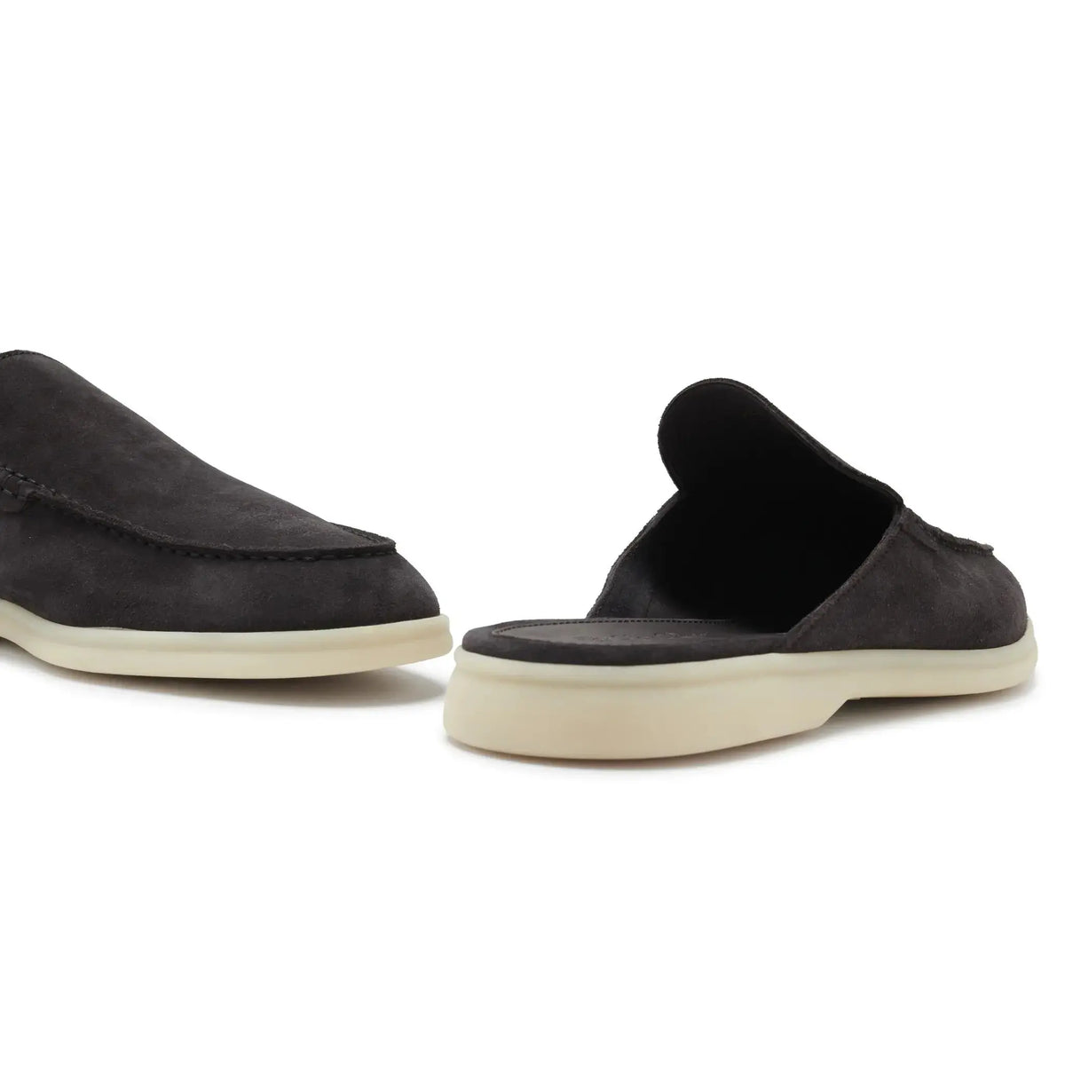 Mocassins Babouche Daim — Bleu Encre — vue 6 | COMOCLO