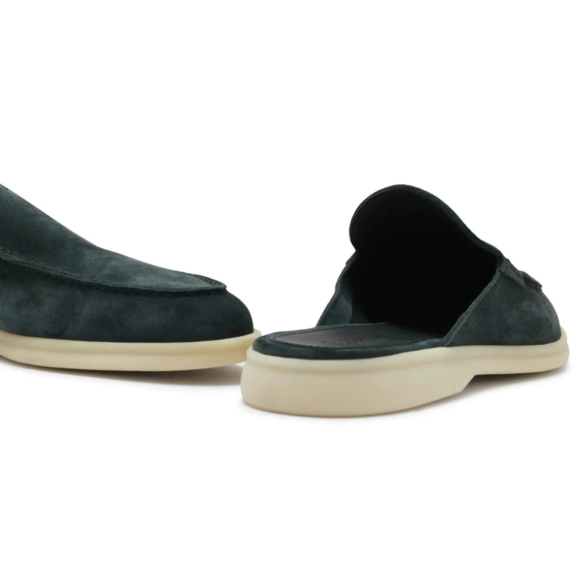 Mocassins Babouche Daim — Vert Foncé — vue 6 | COMOCLO