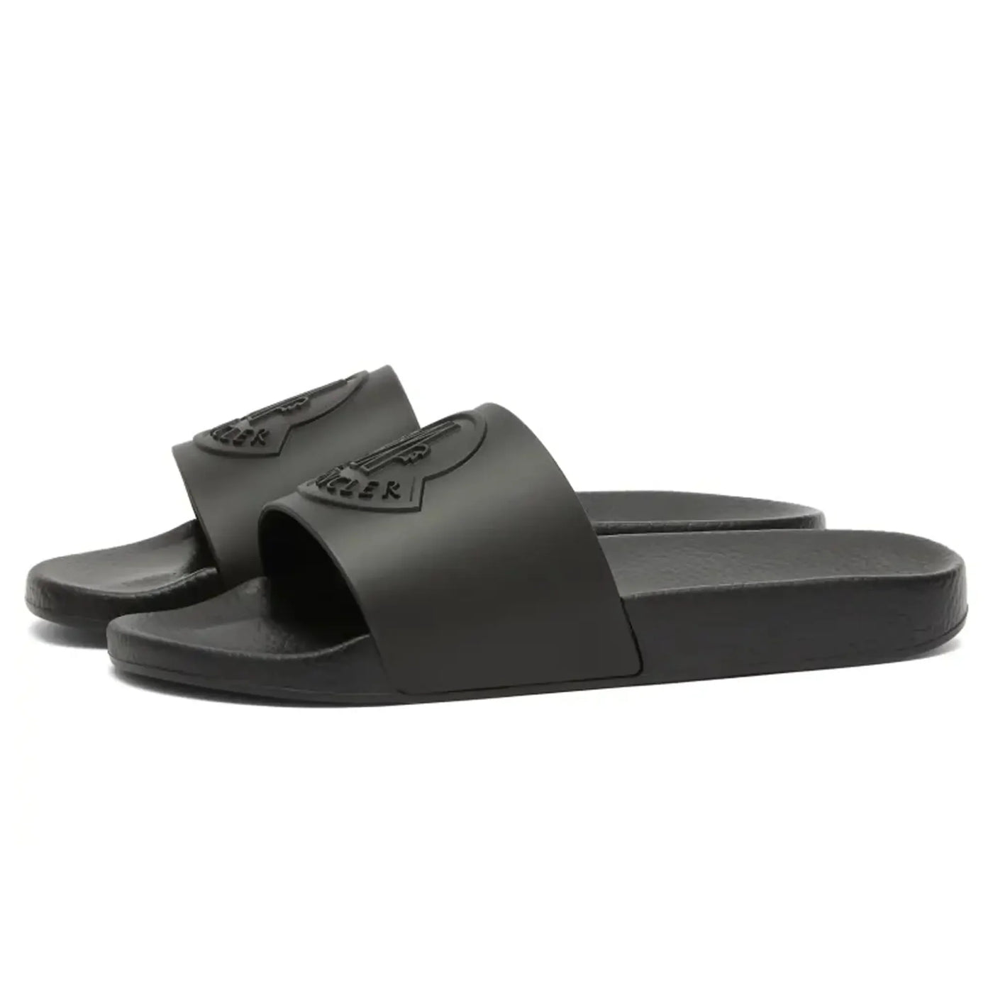 Claquettes Moncler Basile Logo Noir Sliders — vue 2