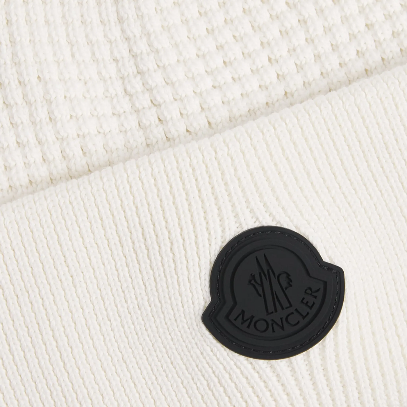 Bonnet Moncler Ivoire Tricot Cotton Blanc — vue 3