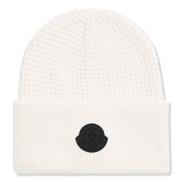 Bonnet Moncler Ivoire Tricot Cotton Blanc