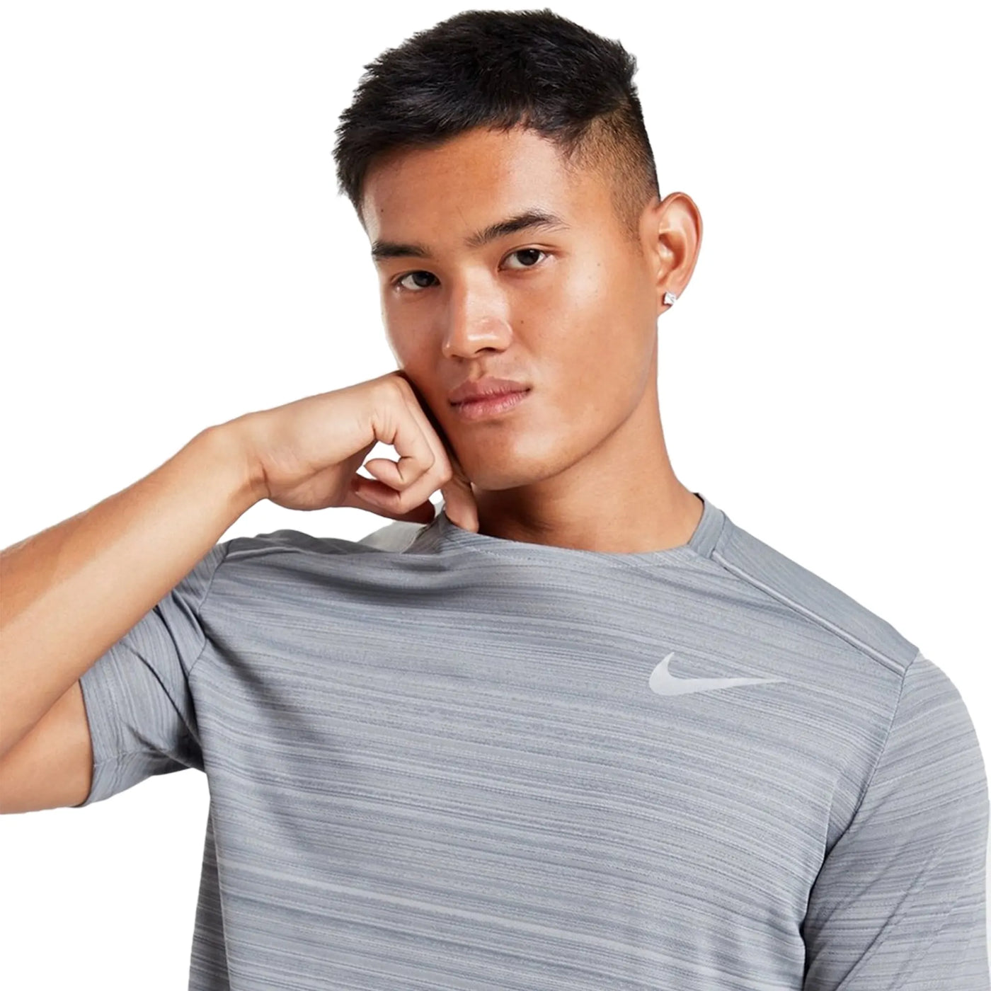 Baskets Nike Dri-FIT 1.0 Gris Miler Running T Shirt — vue 6