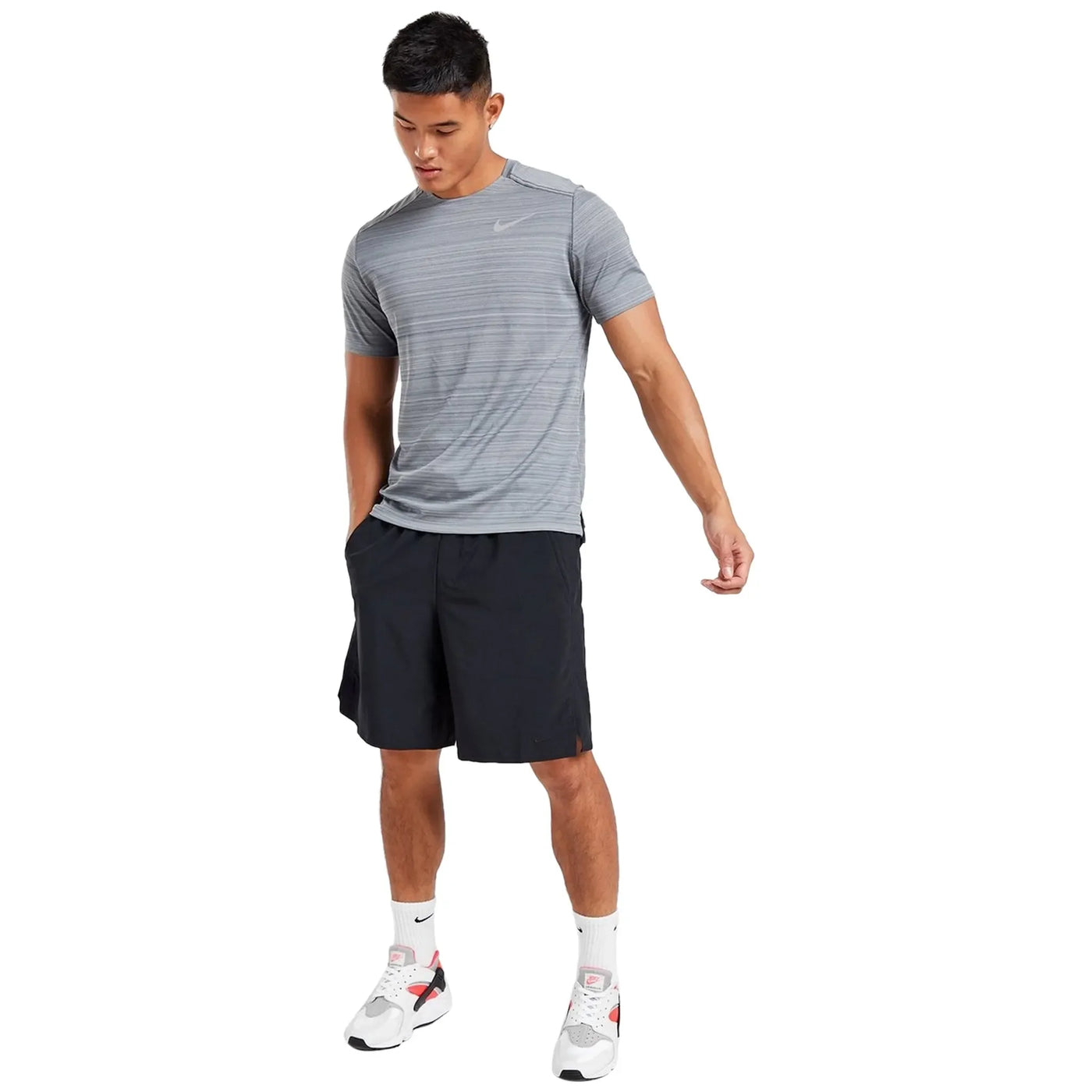 Baskets Nike Dri-FIT 1.0 Gris Miler Running T Shirt — vue 4