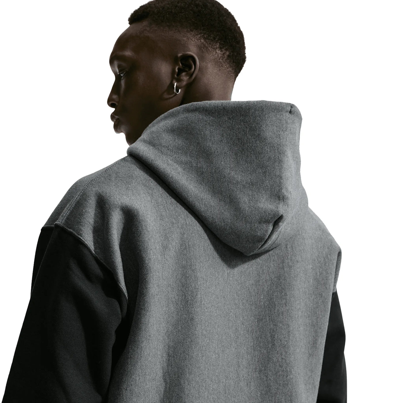 Hoodie Nike Solo Swoosh × Syna World × Central Cee Fleece Gris Zip-up — vue 2