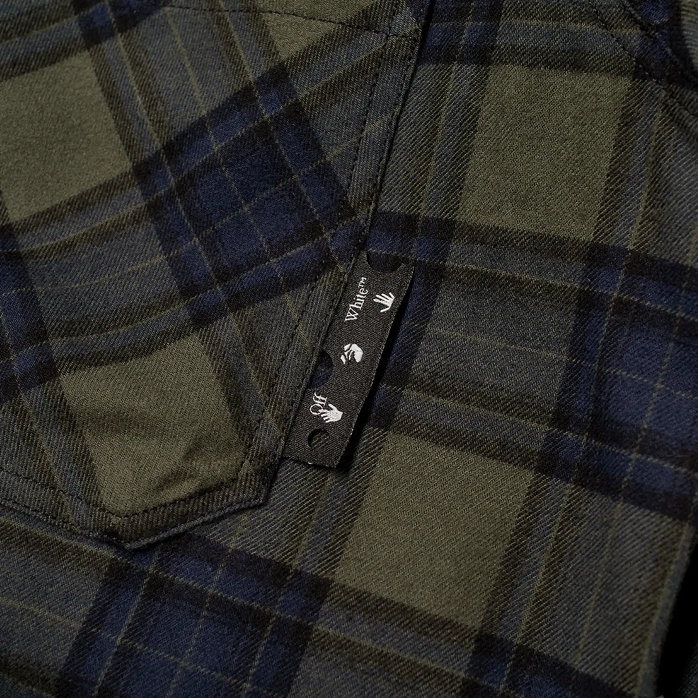 Chemise Off-White Diagonal Check L/S Vert Flannel Shirt — vue 7