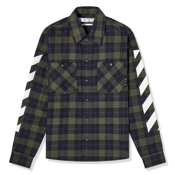 Chemise Off-White Diagonal Check L/S Vert Flannel Shirt