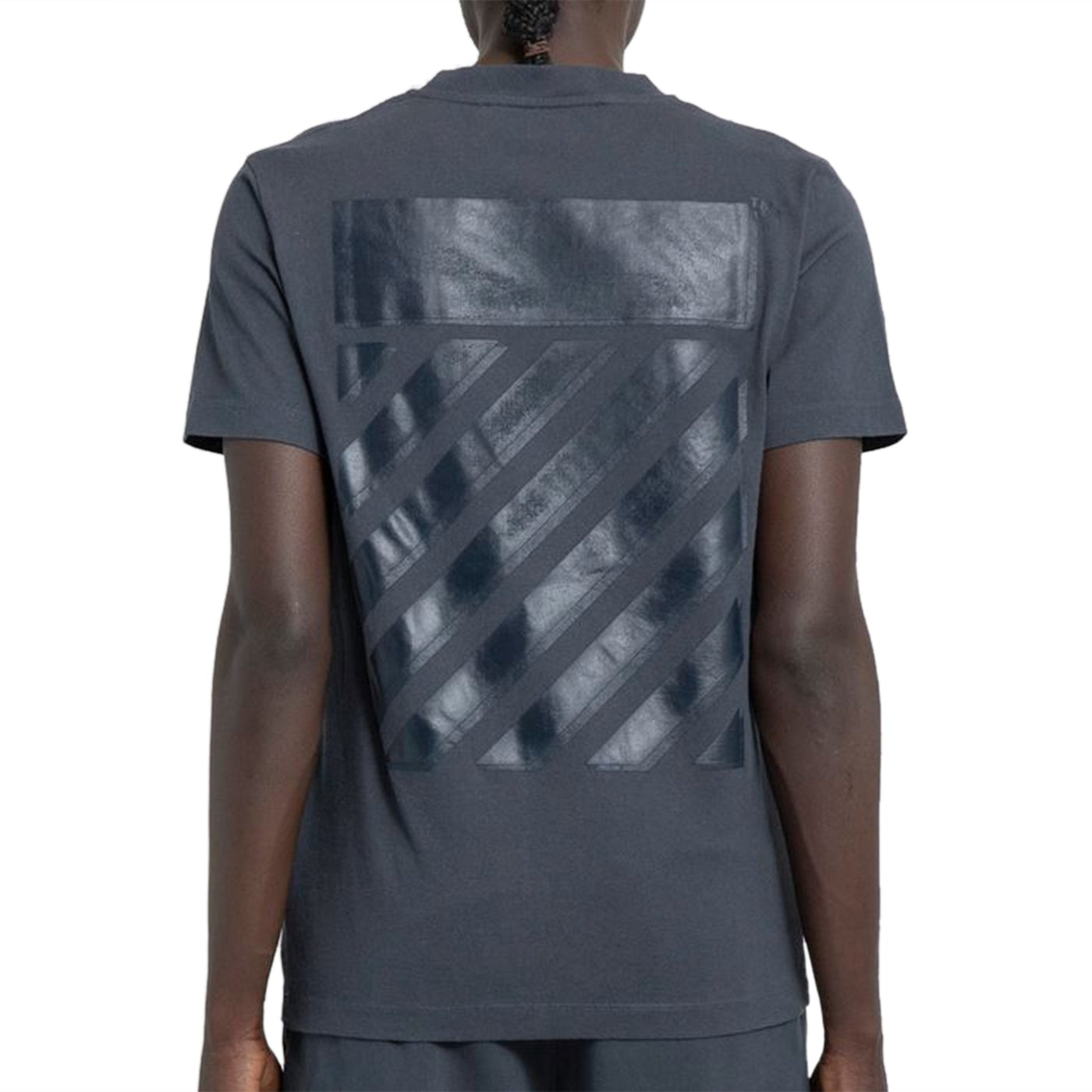 T-Shirt Off-White Diagonal Stripes T Shirt Foncé Gris — vue 2